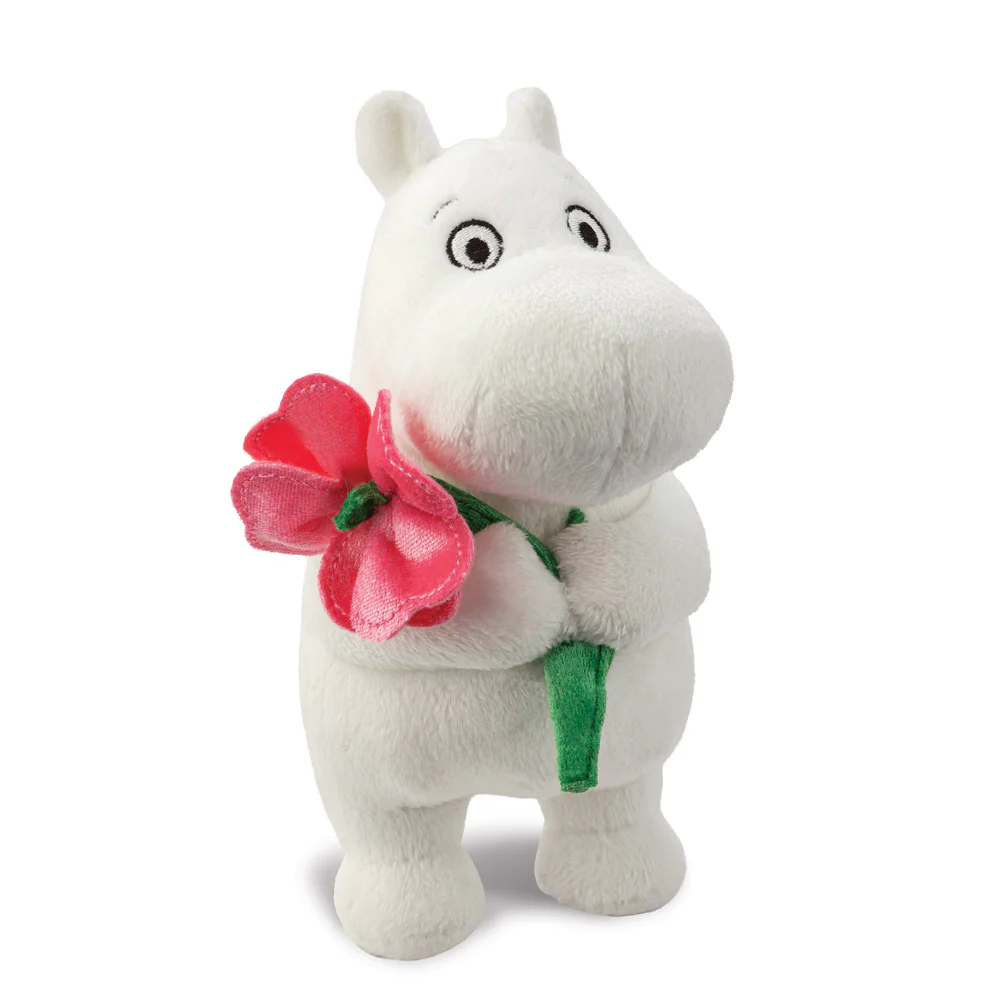 Moomin Standing with Pink Flower Soft Toy - Image 2